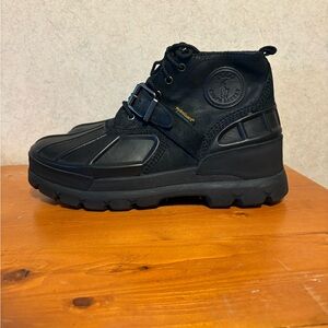 Polo Ralph Lauren Oslo Men’s Low Black Leather Suade Boot Waterproof Size 11